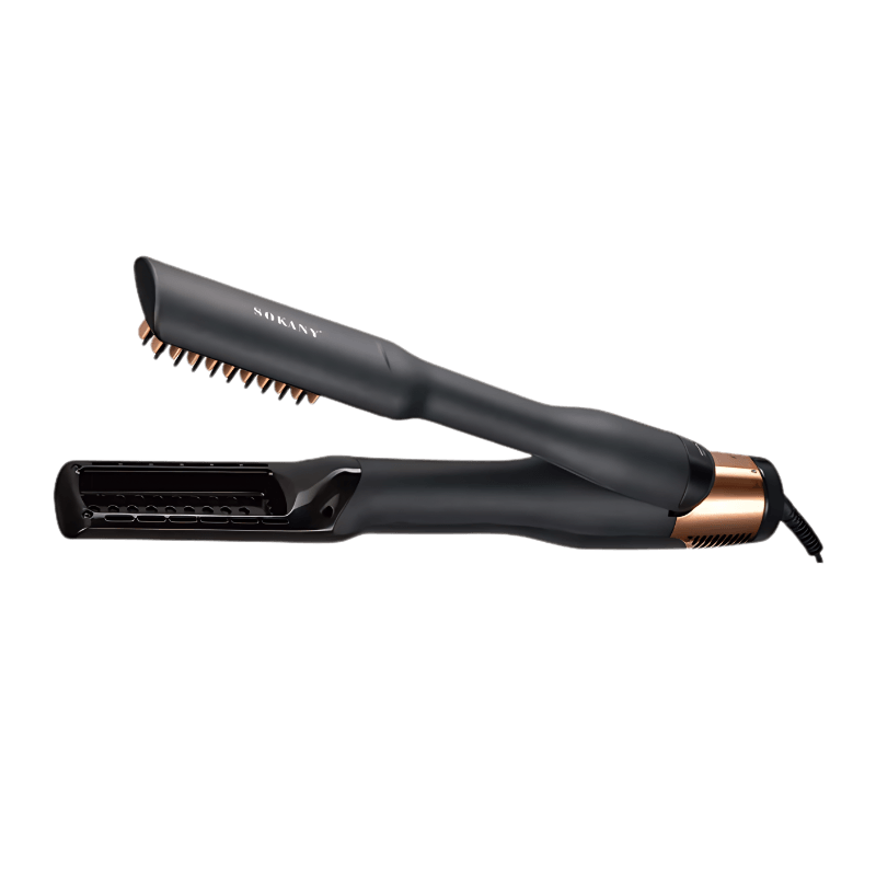Hair Straightener with Steam Integrated Blowing and Combing