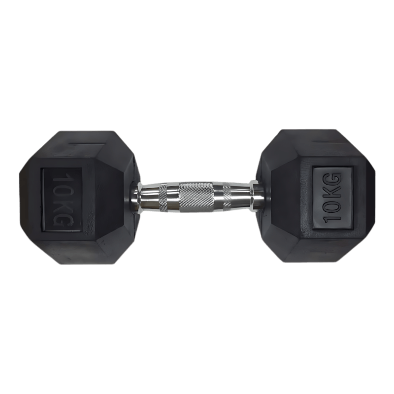 10KG Rubber Hex Dumbbell