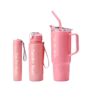 3 Piece Sports Water Bottle Set With Straw