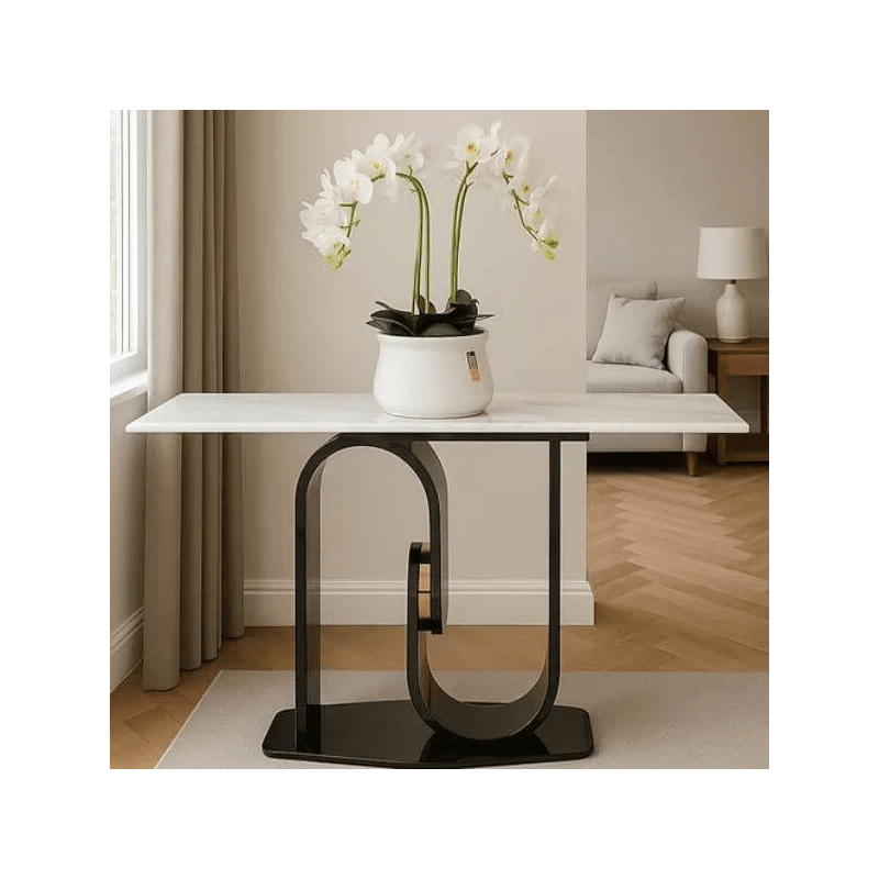 Golden & White Marble Console Table