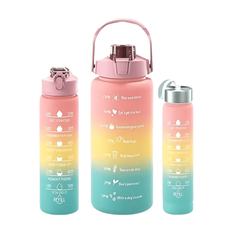 Set of 3 Motivational Water Bottles